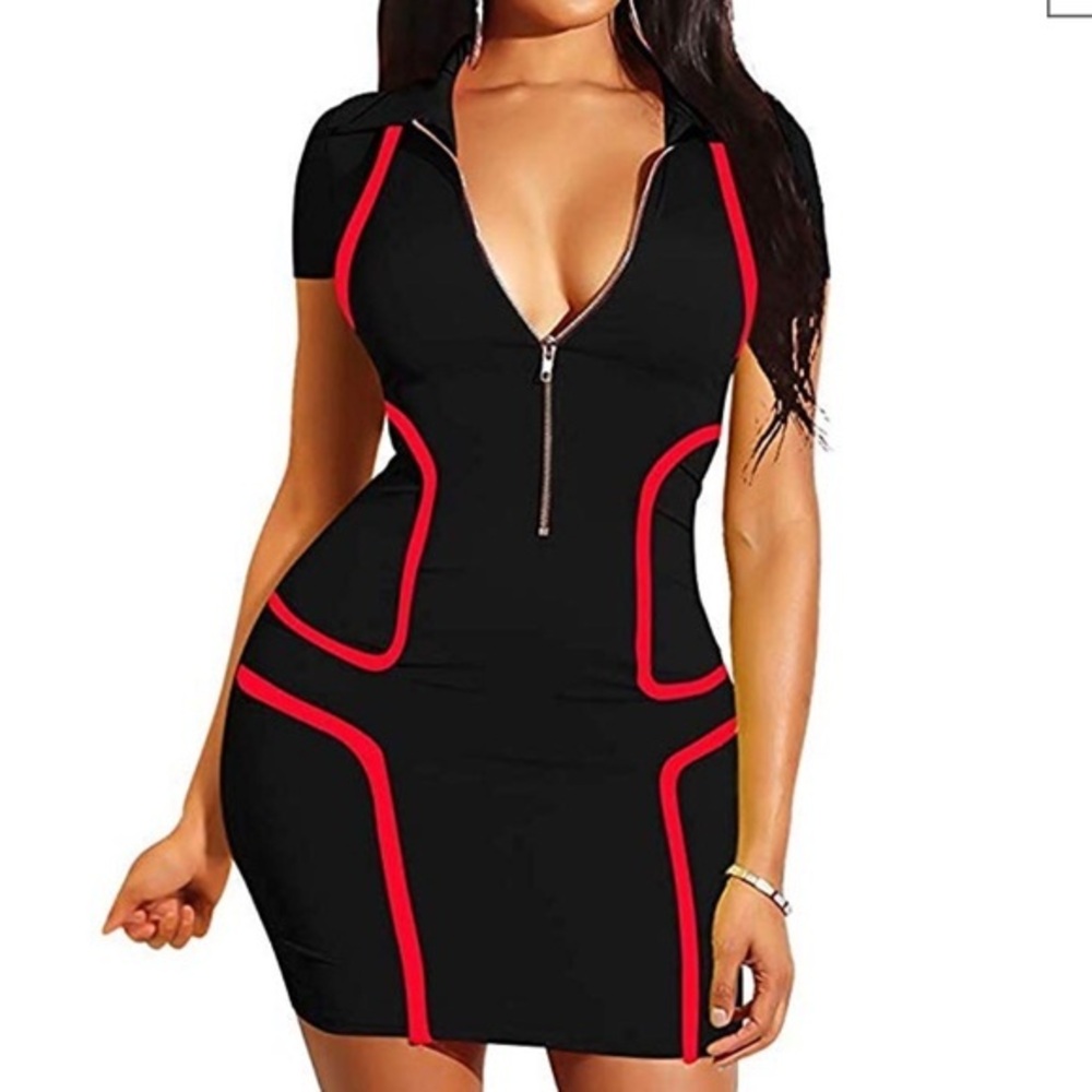 Short sleeve zip up dress NWT